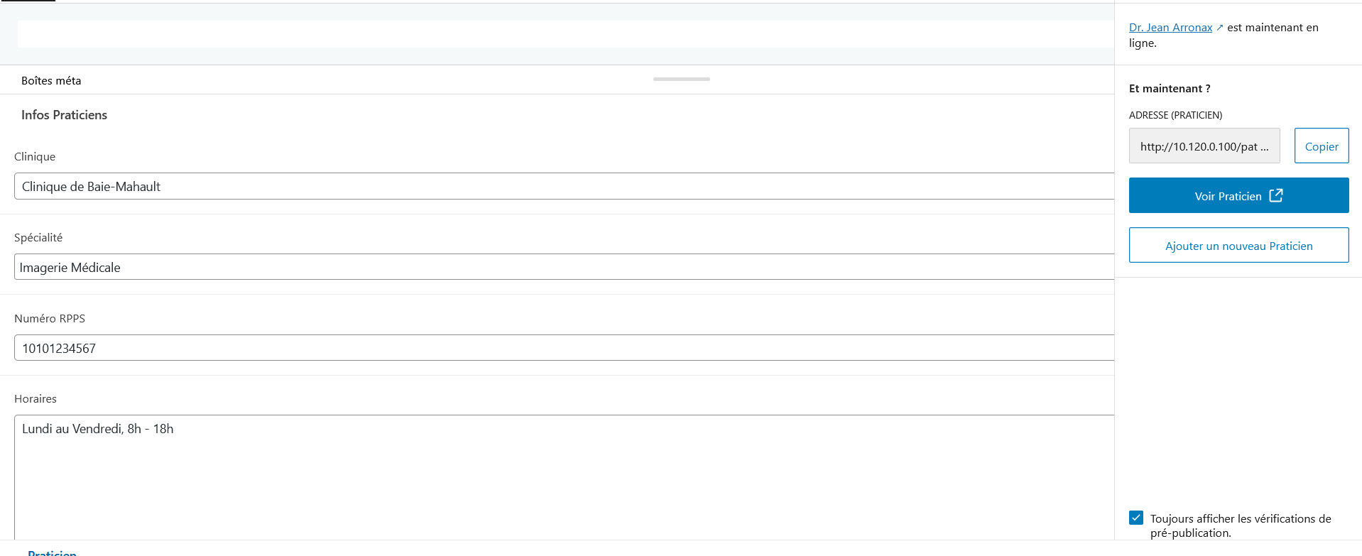 Structure données Wordpress