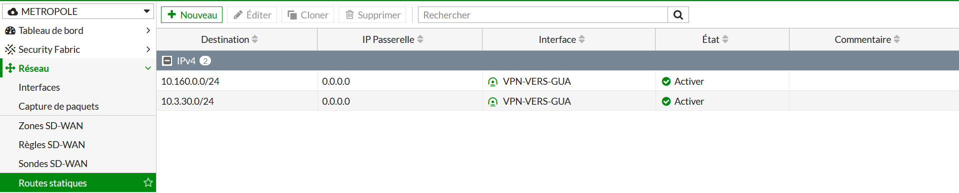 Interfaces et VDOM Links