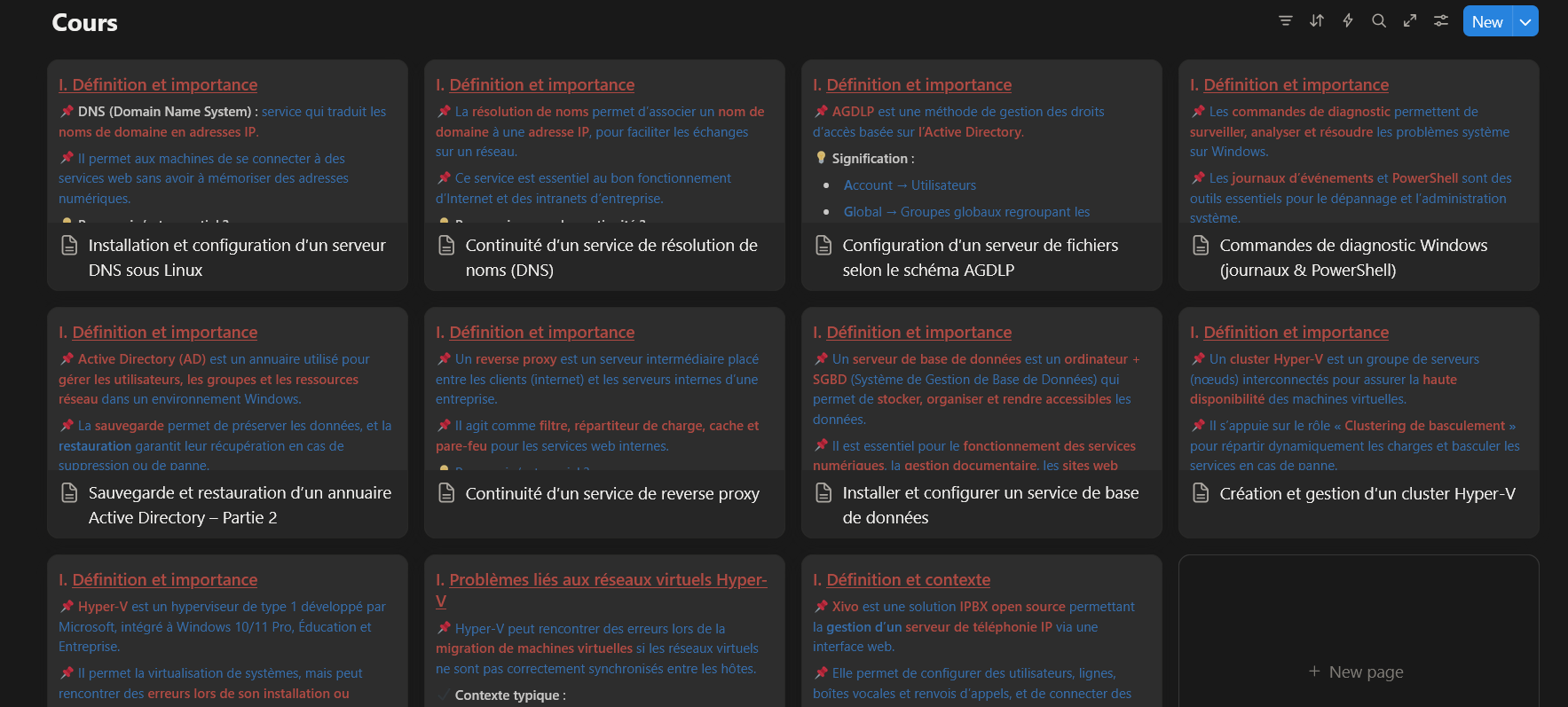 Aperçu d'une de mes fiches de révision